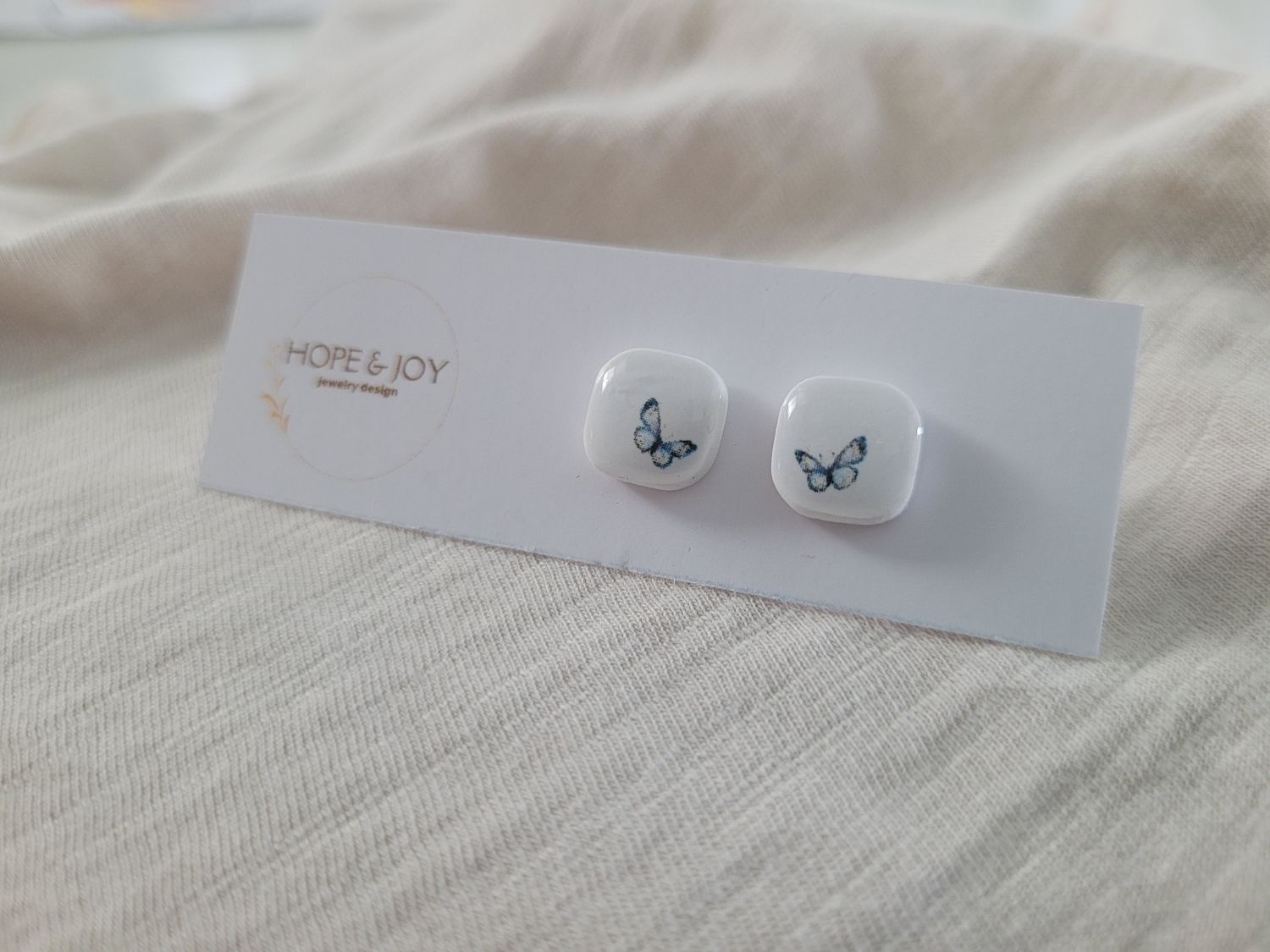 Dainty Butterfly Print Resin Studs