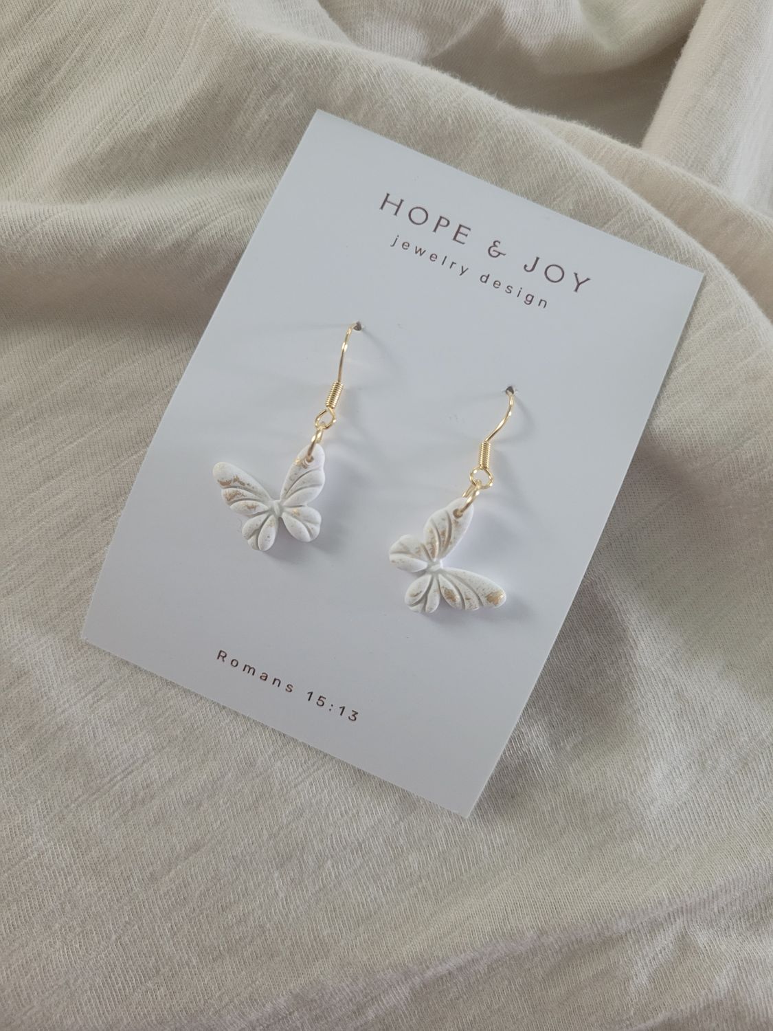 Dainty Butterfly Dangle with 24k Gold Leaf