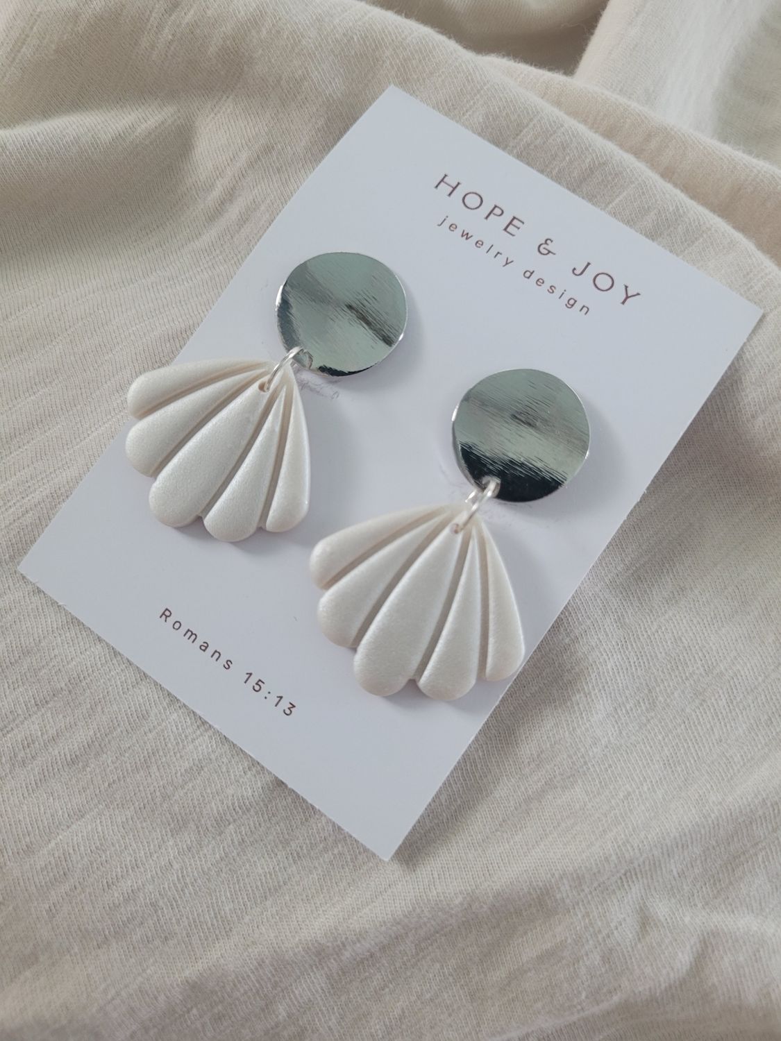 Rhodium-Plated Shell Dangles