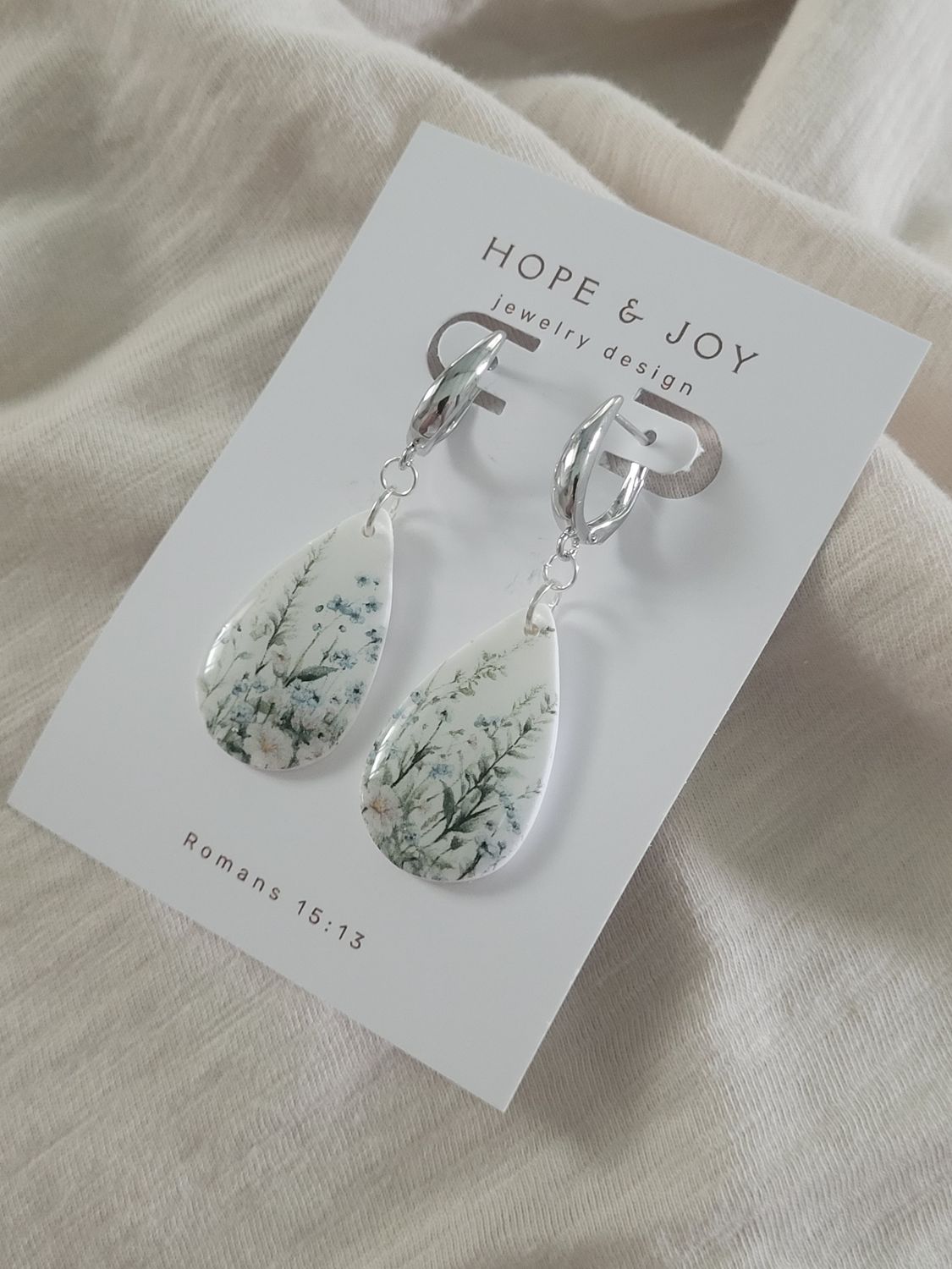 Rhodium-Plated Wildflower Dangle