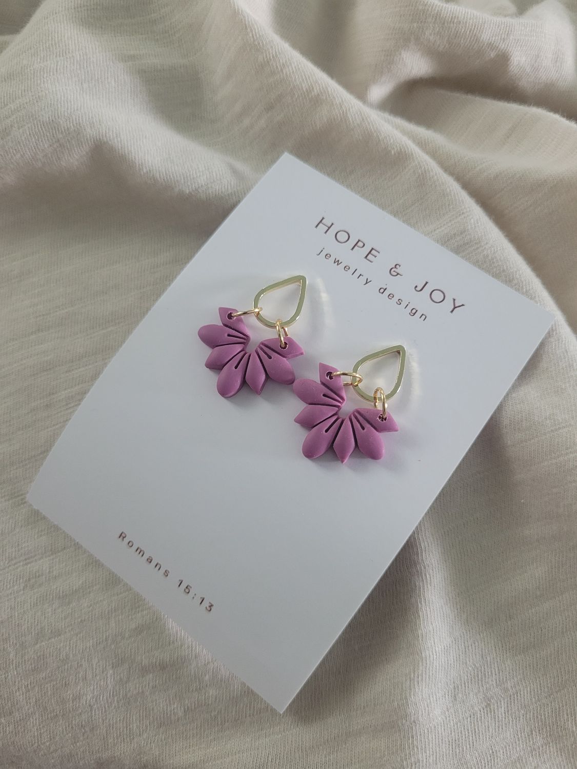 14k Gold-Plated Petal Drop in Mauve