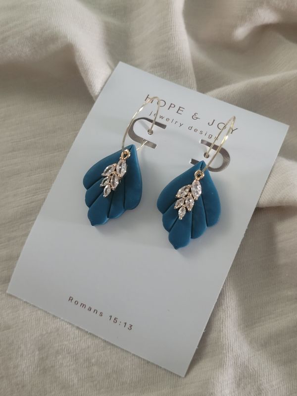 Krystyn 14k Gold-Plated Hoop Dangle in Teal