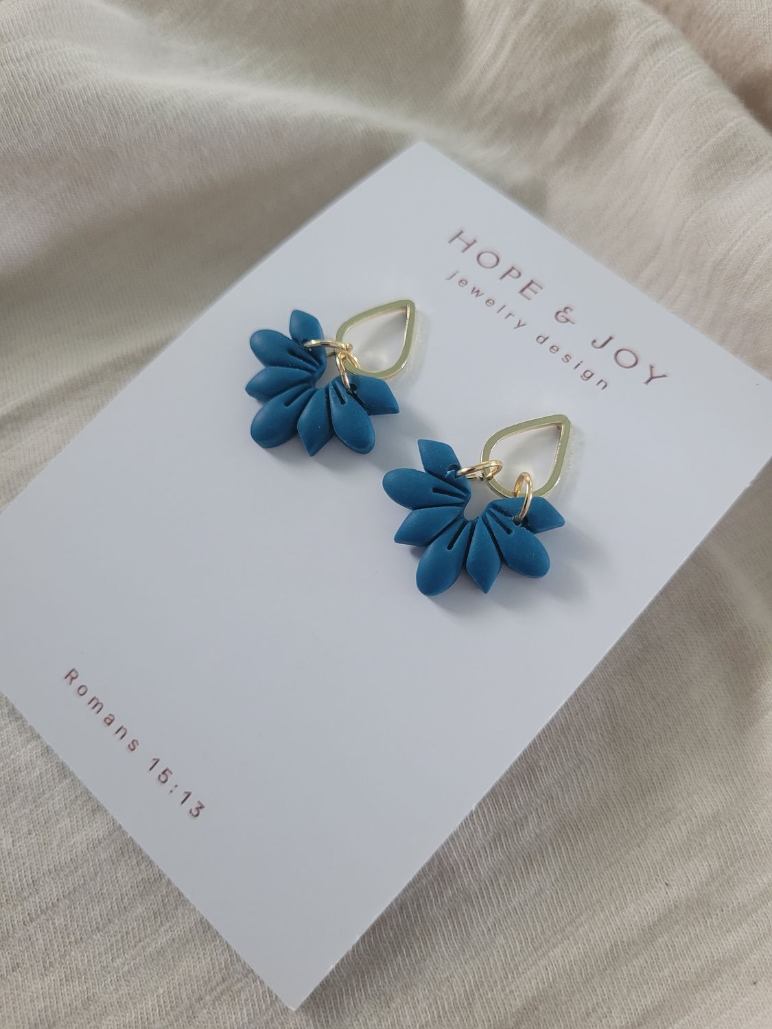 14k Gold-Plated Petal Drop in Teal