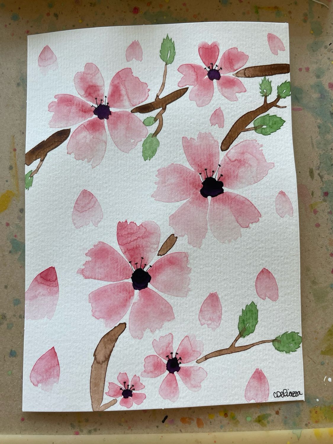Sweet Cherry Blossoms Watercolor - UNFRAMED