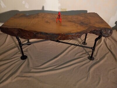 Myrtlewood & Metal Pipe Table #3