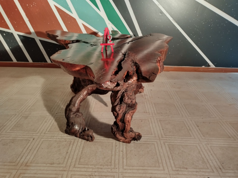 Red Wood Top Table #12