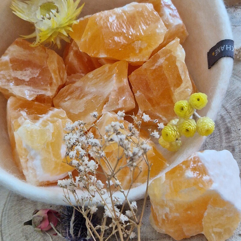 Pierre brute de guérison calcite orange extra