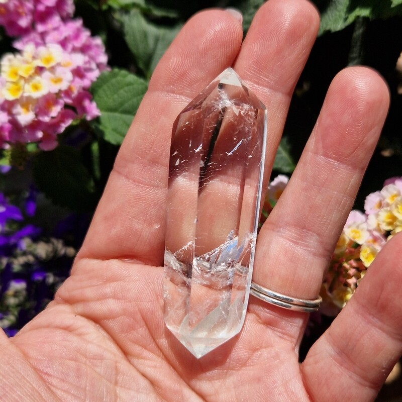 Cristal de roche double terminaison avec chlorite