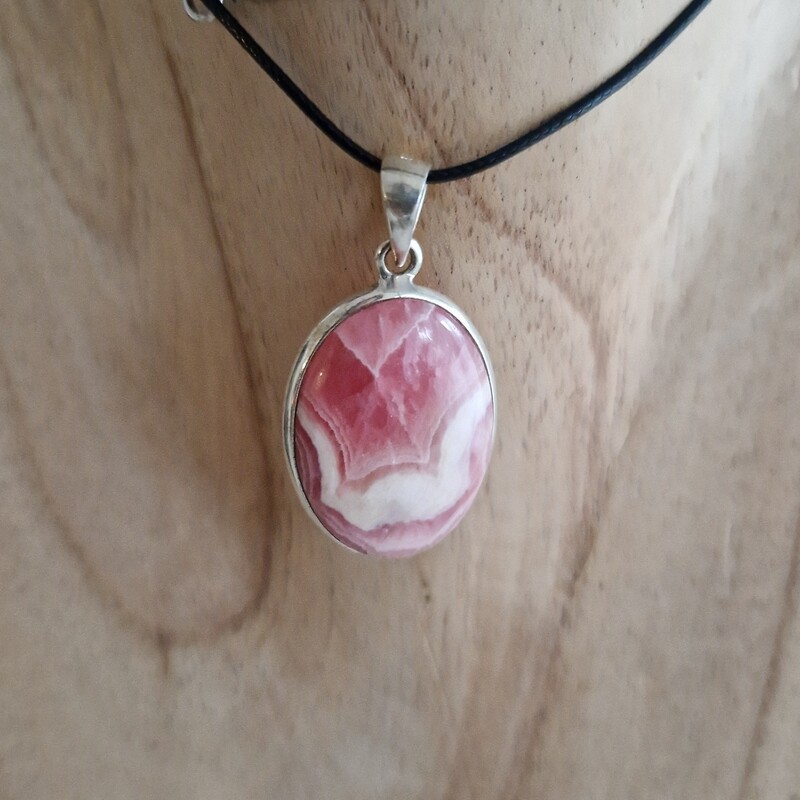 Pendentif Rhodochrosite et argent