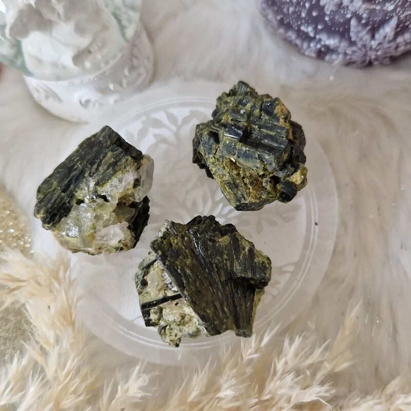 Quartz Épidote brut