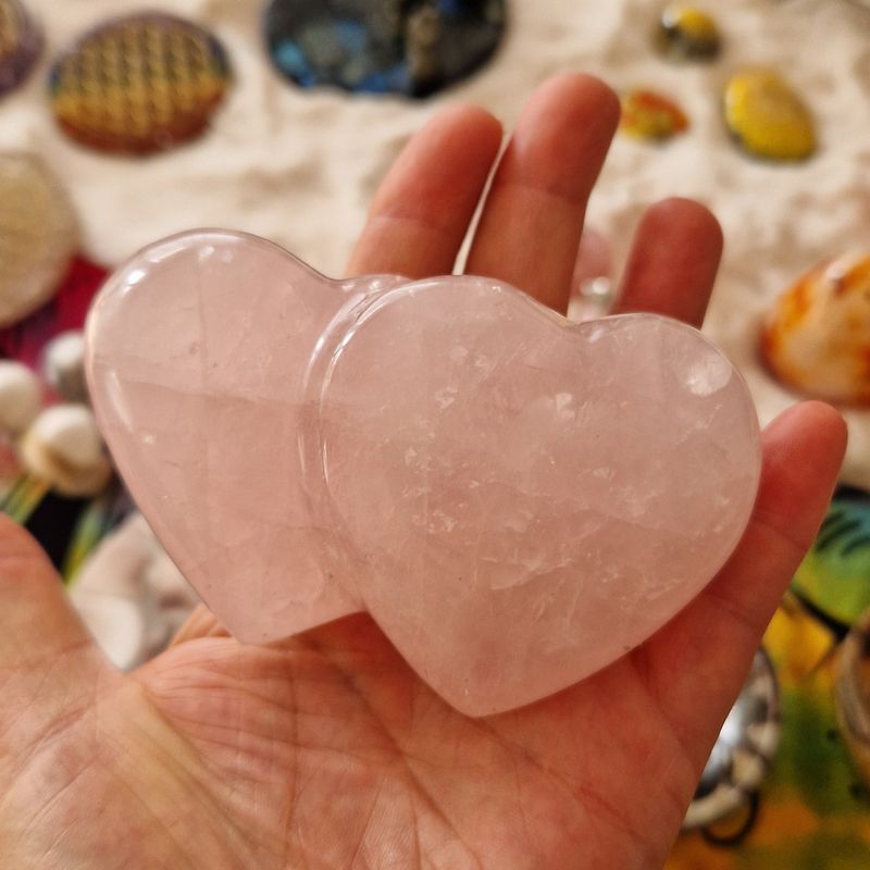 Cœur double en Quartz Rose