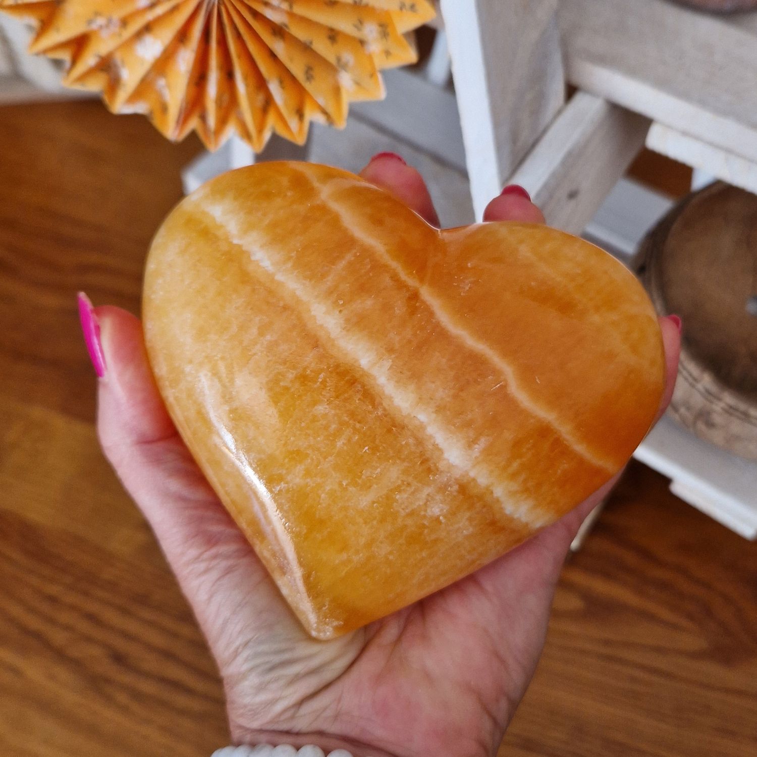 Cœur de Calcite orange Extra Mexique 845g Cœur de Calcite orange Extra Mexique 845g