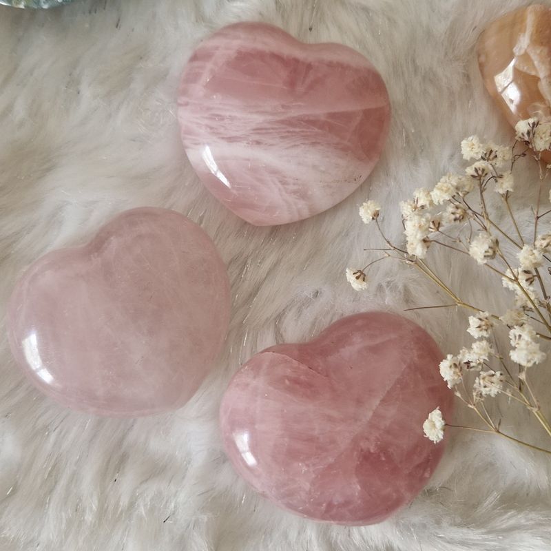 Cœurs Amour et Romance en Quartz Rose