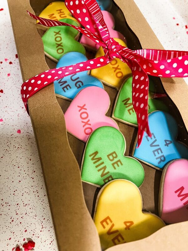 Mini Conversation Heart Cookies