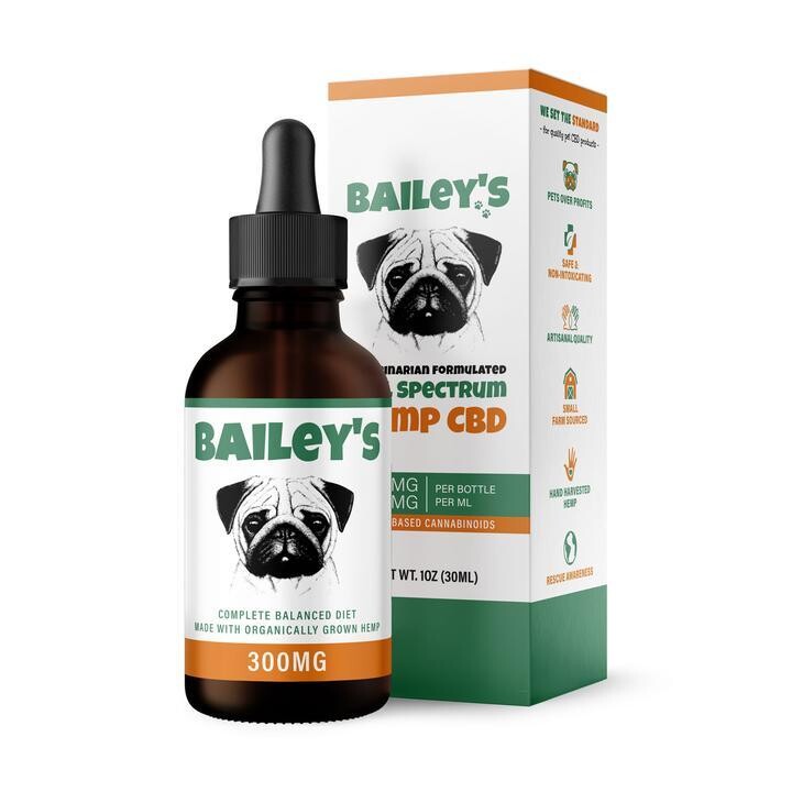 Bailey's Full Spectrum Hemp Oil For Dogs w/ 300MG Naturally Occurring CBD
