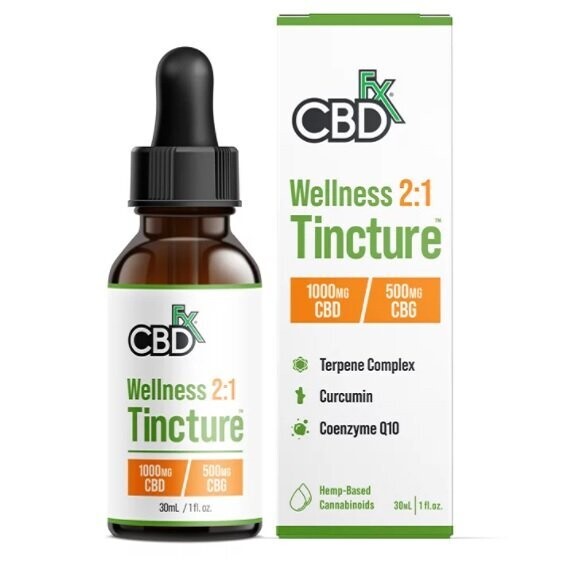 CBDFX Wellness CBD + CBG Tincture 2:1 1000mg/500mg