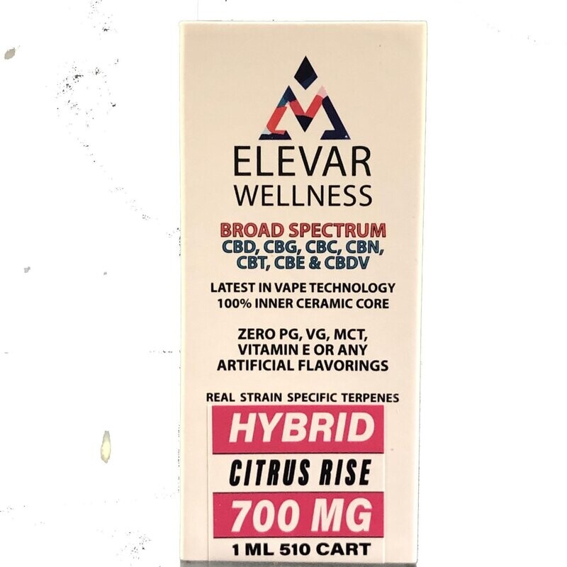 Elevar Wellness Broad Spectrum CBD Cartridge, Citrus 700mg