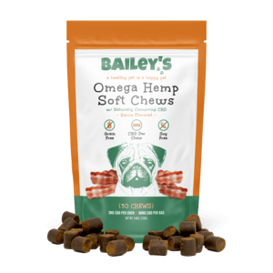 Bailey's Bacon Flavored Omega Hemp Soft Chews 30 Count Bag w/ 3MG CBD Per Chew