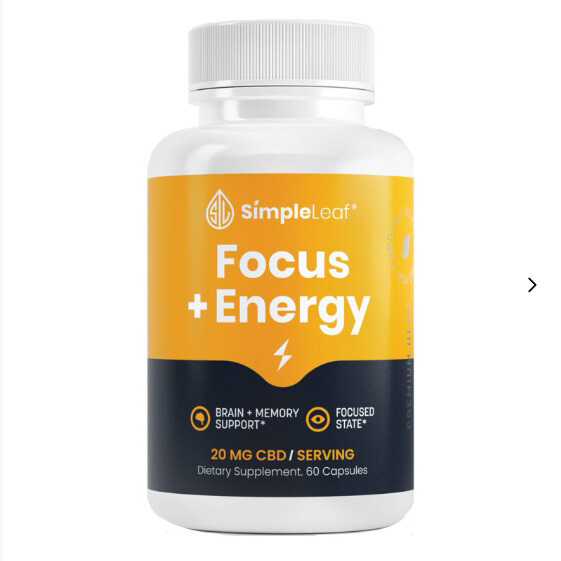 Simple Leaf CBD Capsule Focus + Energy 1200mg