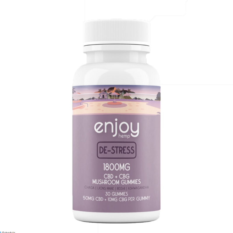 Enjoy Hemp - CBD Gummies For Stress + CBG + Mushroom, 1800MG