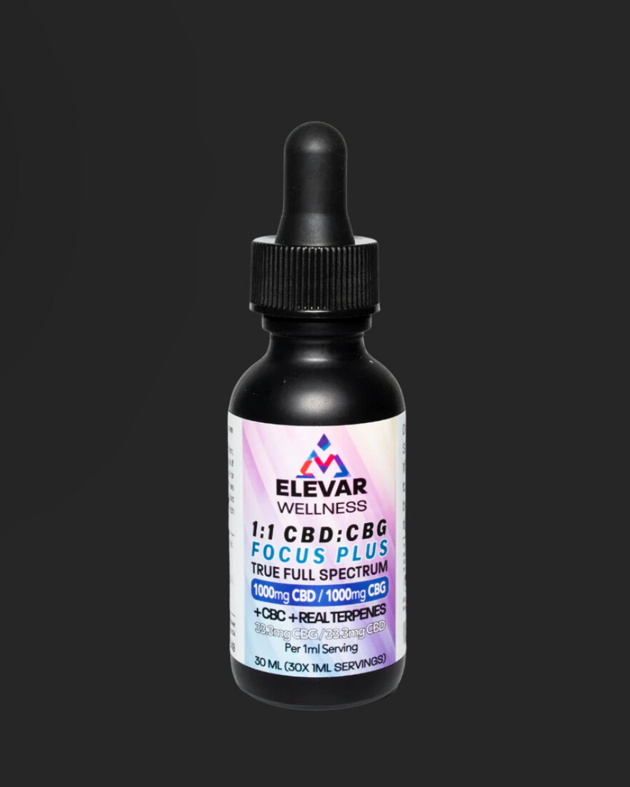 Elevar Wellnesss Focus Plus 1:1 1000mgs CBD/ 1000mgs CBG