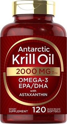 Antarctic Krill Oil 2000 mg | Omega-3 EPA, DHA 120CT