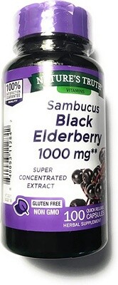 Black Elderberry Capsules 1000mg | 100 Count | Super Concentrated Sambucus Extract | Non-GMO, Gluten Free | by Nature's Truth