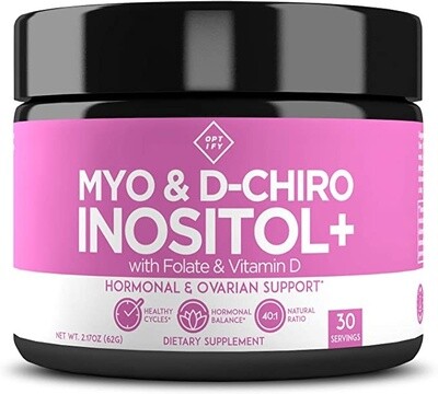 Premium Inositol Supplement - Myo-Inositol and D-Chiro Inositol Powder Plus Folate and Vitamin D  30 Day Supply