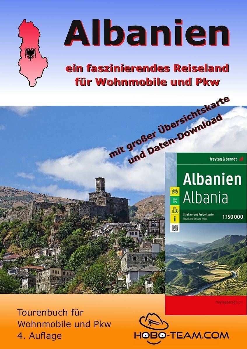 (AL02) - Albanien Tourenbuch für Wohnmobile und Pkw 2024 - DIN-A4 Broschüre mit Landkarte Print 2025