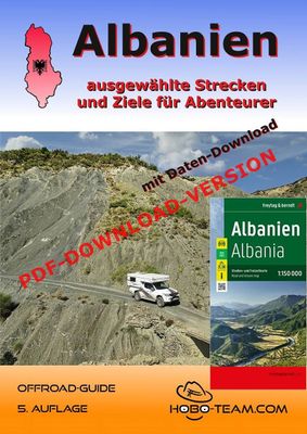 (A08) - Albanien Offroad-Guide - digital/PDF-Download-Version mit Landkarte Print