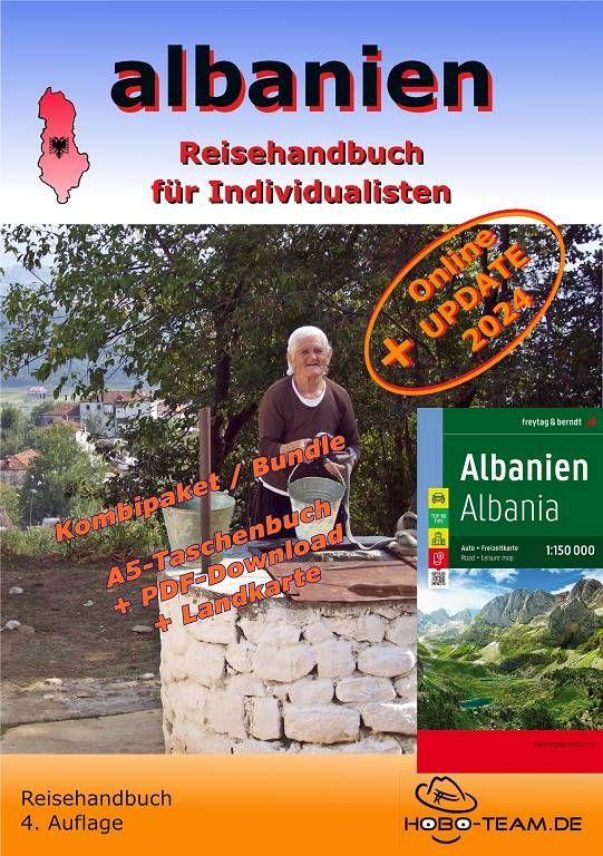 (AL26) Albanien Reisehandbuch - Kombi - DIN-A5 Buch und PDF-Download-Version und Landkarte