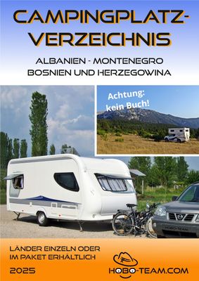 (XCAMP01AMB) Albanien | Montenegro | Bosnien und Herzegowina Campingverzeichnis-Bundle 3 Länder 2025 | Google Maps Karte