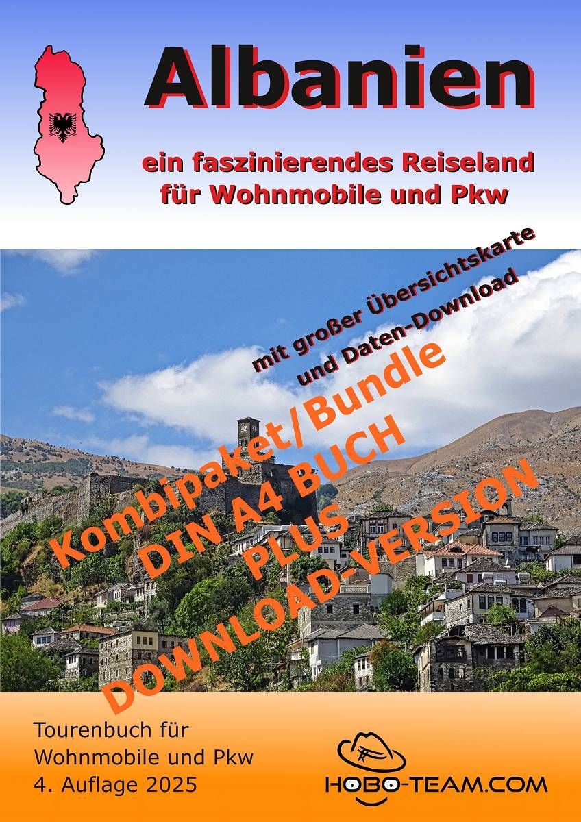 (AL01DEBRDL) - Albanien Tourenbuch für Wohnmobile und Pkw 2025 - Kombipaket - DIN-A4 Broschüre + digital/PDF-Download-Version (AL01DEBRDL) - Albanien Tourenbuch für Wohnmobile und Pkw 2025 - Kombipaket - DIN-A4 Broschüre + digital/PDF-Download-Version