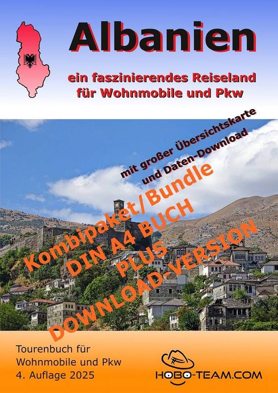 (AL01DEBRDL) - Albanien Tourenbuch für Wohnmobile und Pkw 2025 - Kombipaket - DIN-A4 Broschüre + digital/PDF-Download-Version (AL01DEBRDL) - Albanien Tourenbuch für Wohnmobile und Pkw 2025 - Kombipaket - DIN-A4 Broschüre + digital/PDF-Download-Version