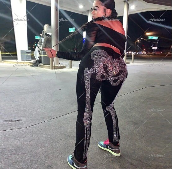 Rhinestone bone y2k grunge Women&#39;s Punk Harajuku Men&#39;s Jogging Pants Sports Pants Casual Pants Sportswear Jogging Pants Men&#39;s