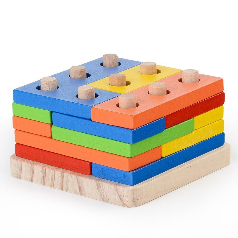 Wooden Puzzle Toy Geometric Sorting Board Kids