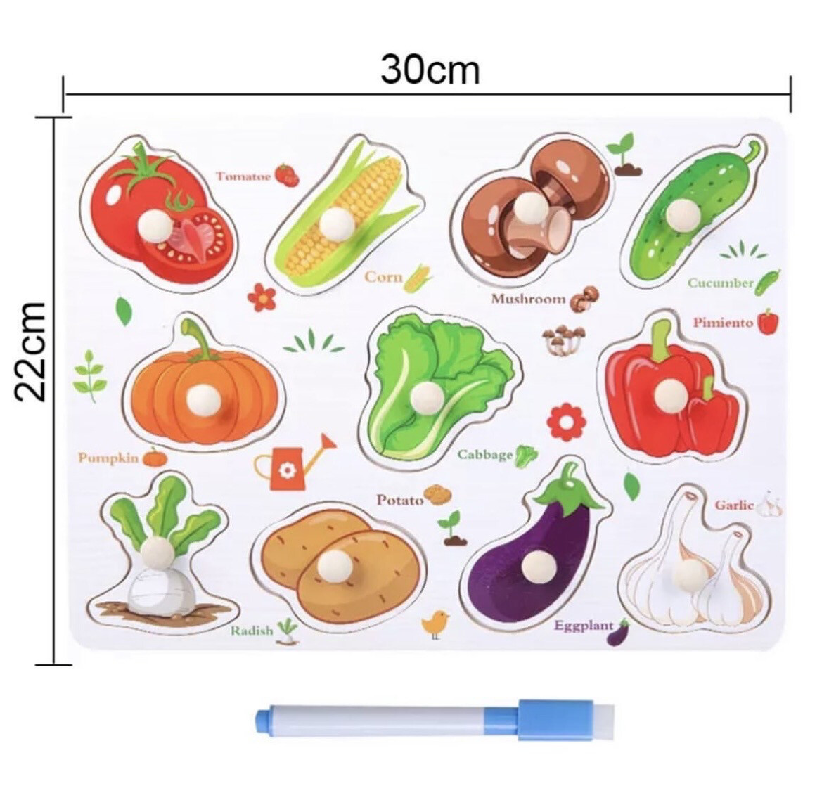 2in1 ( one  peice puzzle & white boared ), type: vegetables