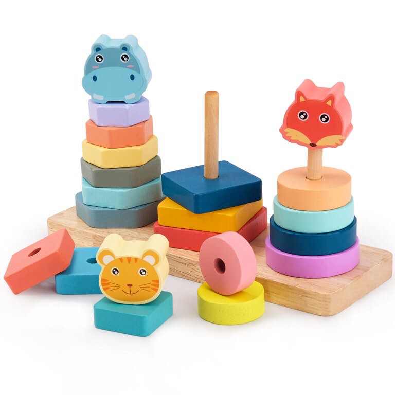 Colorful Animal Set Of Pillars