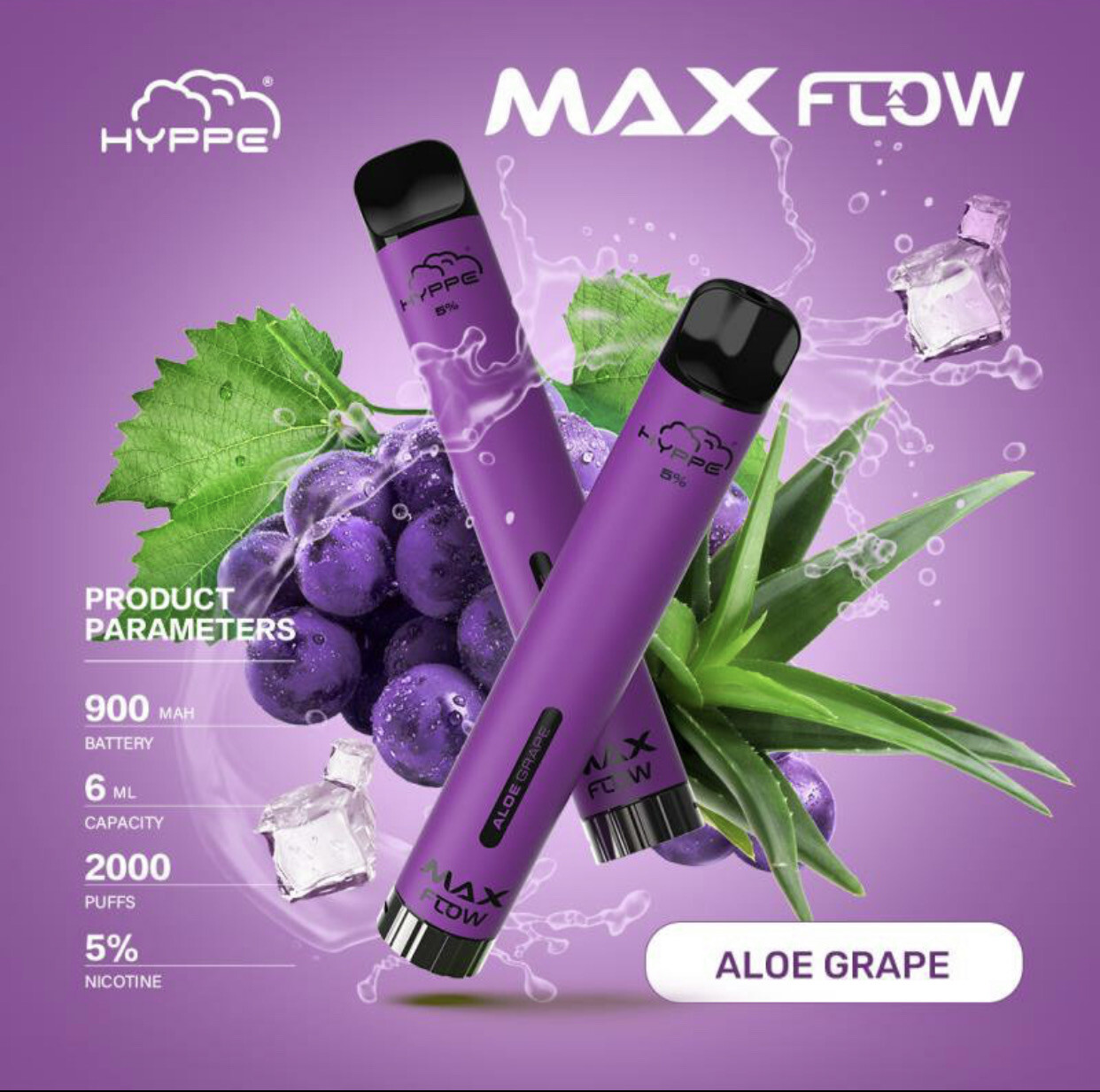 Hyppe Max Flow 5% Aloe Grape