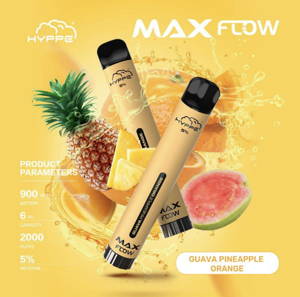 Hyppe Max Flow 5% Guava Pineapple Orange