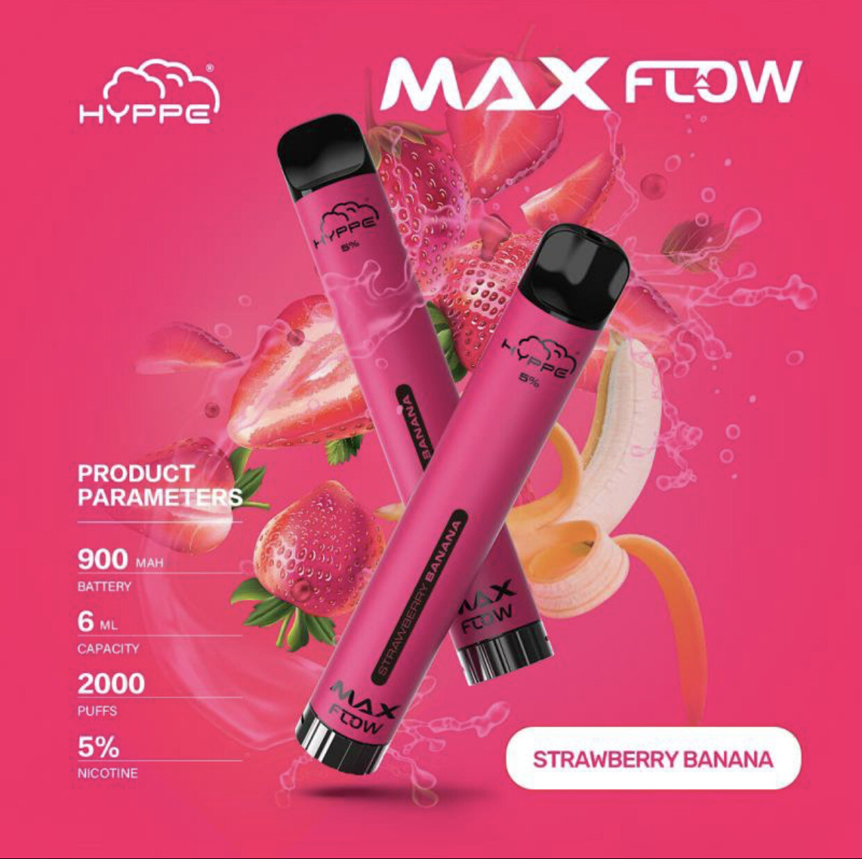Hyppe Max Flow 5% Strawberry Banana