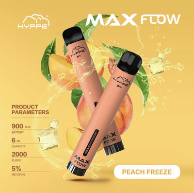 Hyppe Max Flow 5% Peach Freeze
