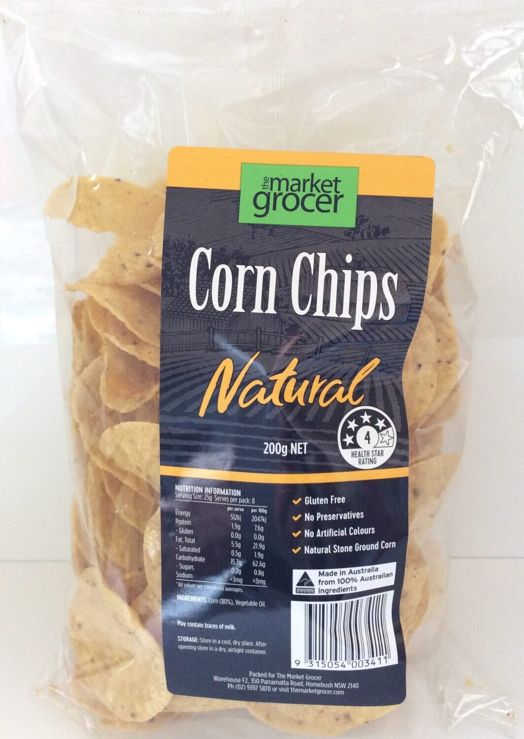 CORN CHIPS NATURAL (200G)