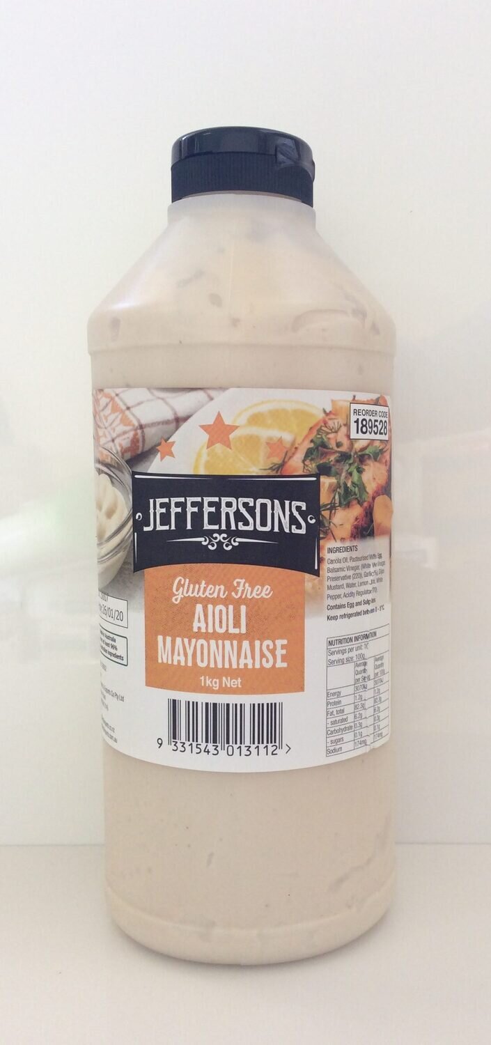 GLUTEN FREE AIOLI MAYONNAISE (1L)