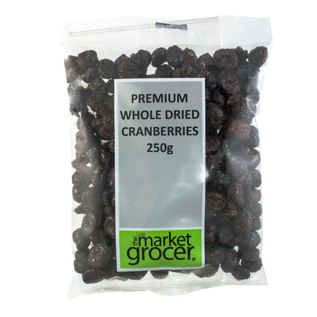 PREMIUM WHOLE DRIED CRANBERRIES (250G)