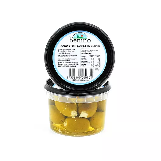 BENINO HAND STUFFED FETTA OLIVES (250G)