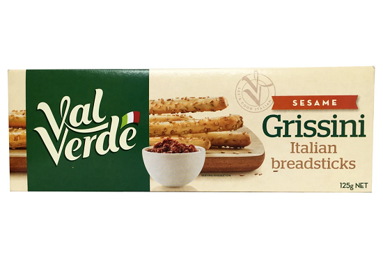 VAL VERDE SESAME GRISSINI ITALIAN BREADSTICKS (125G)