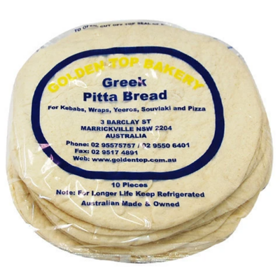 GREEK PITTA BREAD (10 PIECES) [ may be frozen ]