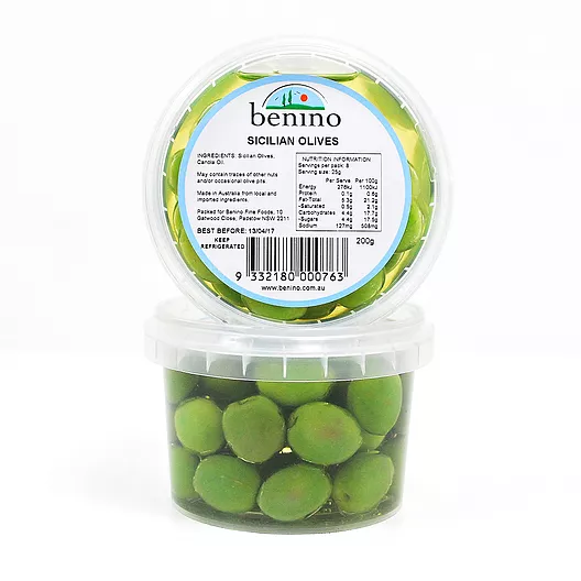 BENINO MARINATED SICILIAN OLIVES (250G)