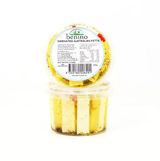 BENINO MARINATED AUSTRALIAN FETTA CHEESE (250G)
